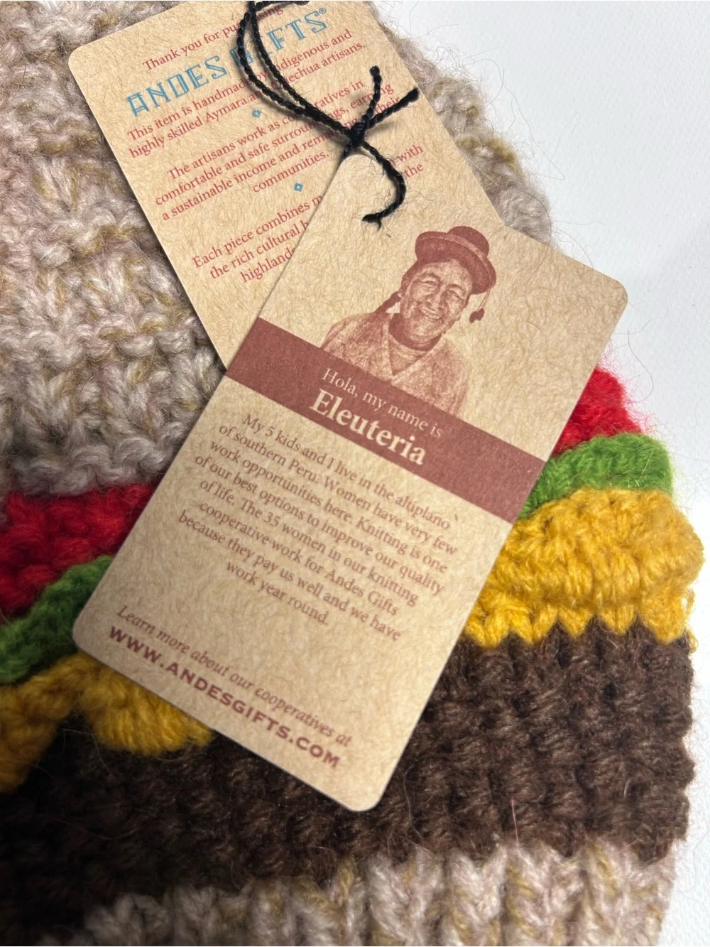 Andes Gifts Kids’ Cheeseburger Handmade Alpaca Knit Beanie Hat Unisex Novelty